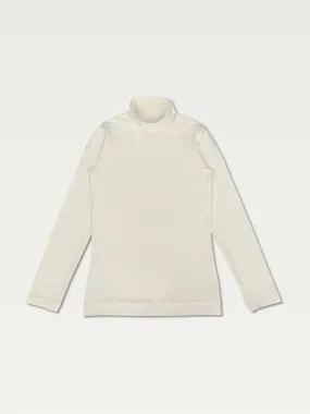 Technical Mock Neck Longline in Creamy