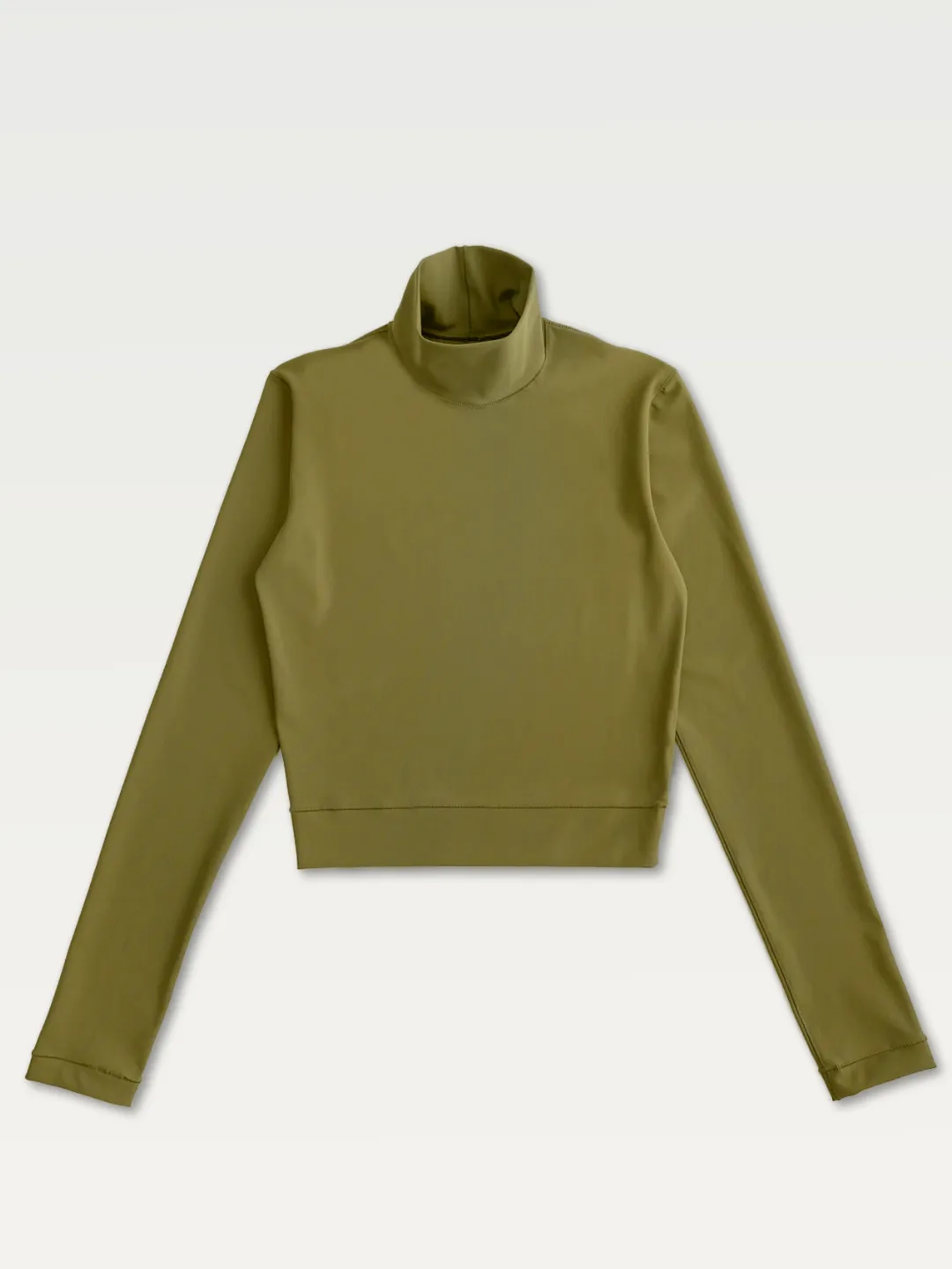 Technical Mock Neck Top in Chartreuse