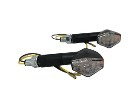 Turn Signal Set Hexagon LED, Long Stem - Black - Highway Hawk H68-9274