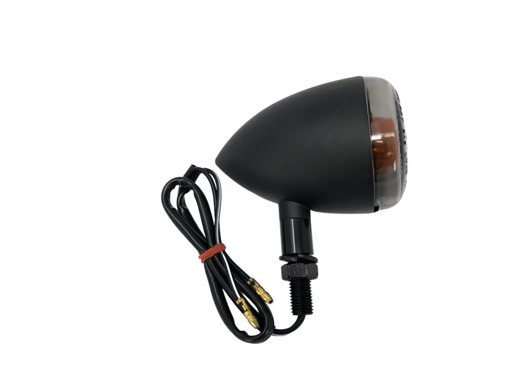 Turn Signal/Indicator (1) Harley Style, Long Stem - Black - Highway Hawk H68-7012B