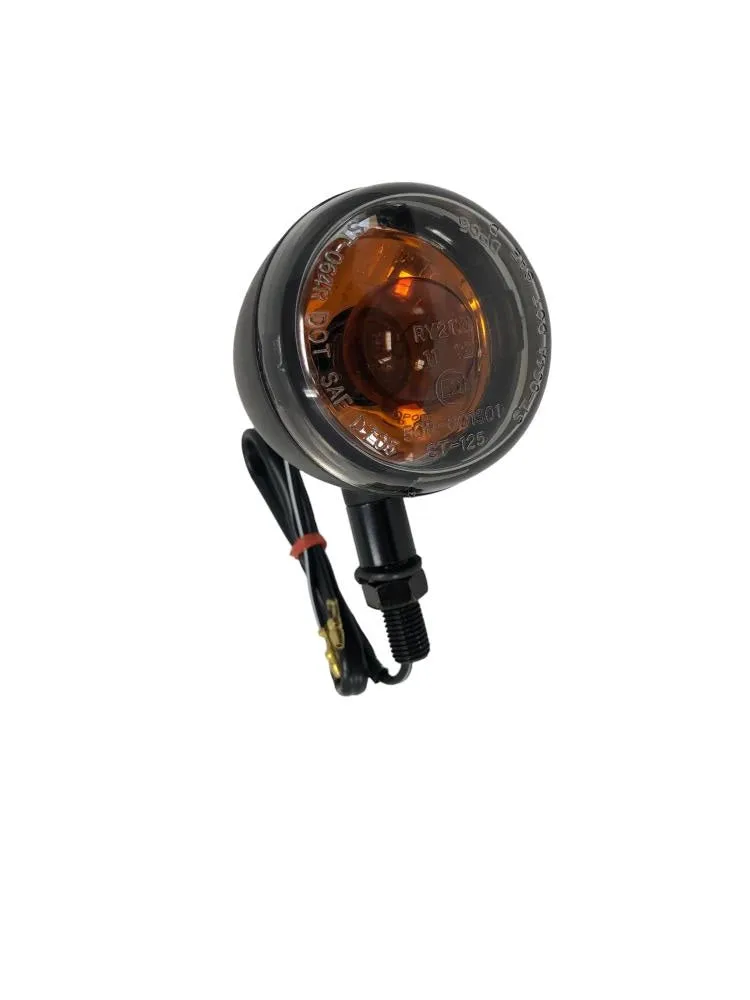Turn Signal/Indicator (1) Harley Style, Long Stem - Black - Highway Hawk H68-7012B