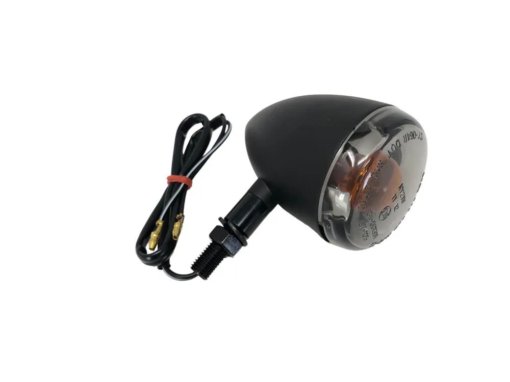 Turn Signal/Indicator (1) Harley Style, Long Stem - Black - Highway Hawk H68-7012B