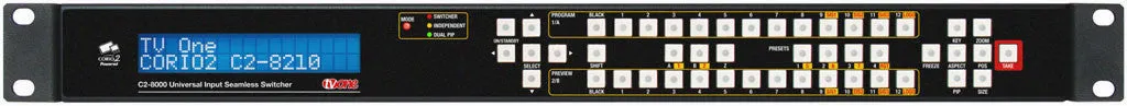 TV One C2-8160 Modular AV Seamless Switcher 10x DVI-U In 2x DVI-U Out