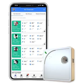 Ubibot WS1 Wifi Temperature Humidity Sensor, Smart Temperature Monitor，Thermometer Supports External Probe, Alerts & History，Free Iot App/Web Console, IFTTT, Alexa, (2.4Ghz Wifi，No Hub Required)