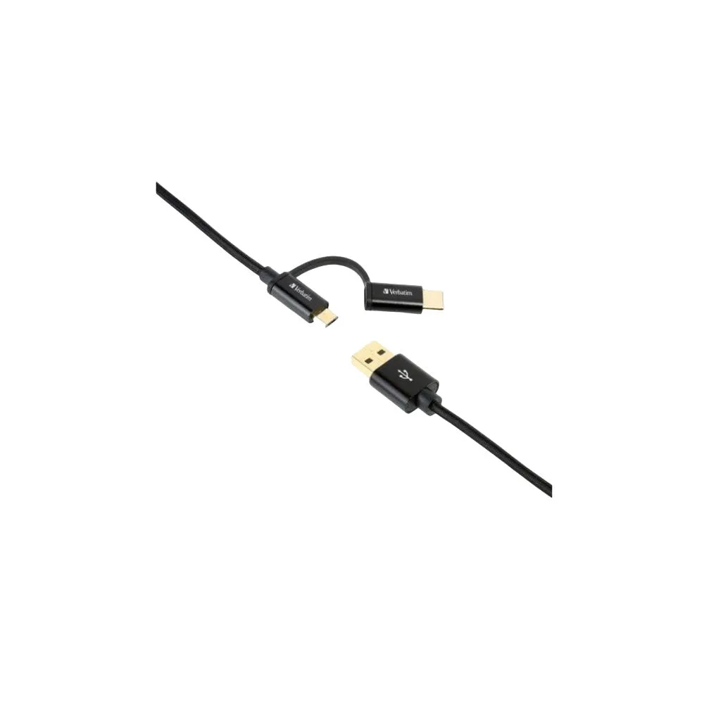 Verbatim Sync & Charge 2 in 1 Type C & Micro USB Cable (1.2m) [VB-66045]