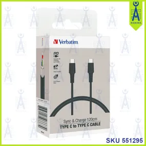 VERBATIM TYPE C TO C CABLE SYNC N CHG 120CM 66667