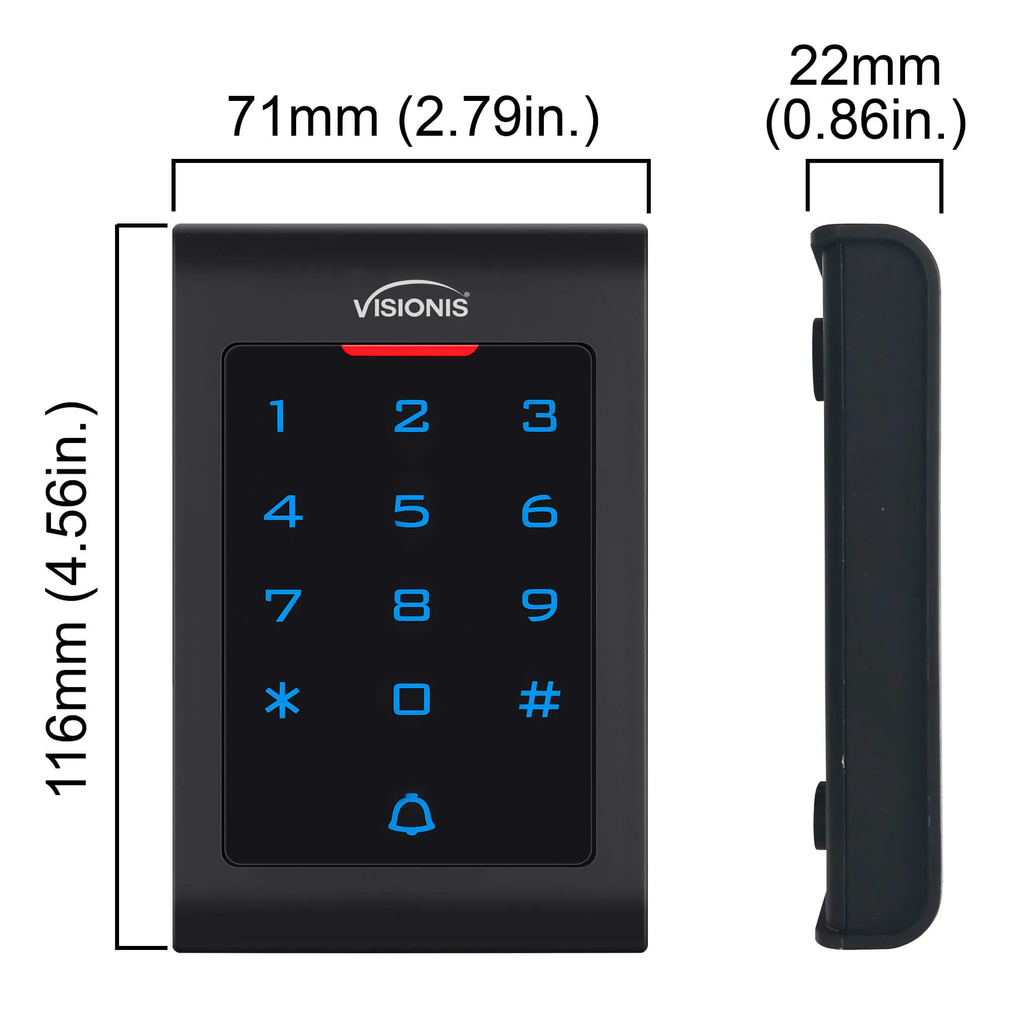 Visionis FPC-5337 One Door Access Control In Swinging Door 300lbs Maglock   Indoor Use Only Keypad/Reader Standalone With Mini Controller   Wiegand 26, No Software, EM Card, Wireless Receiver   PIR