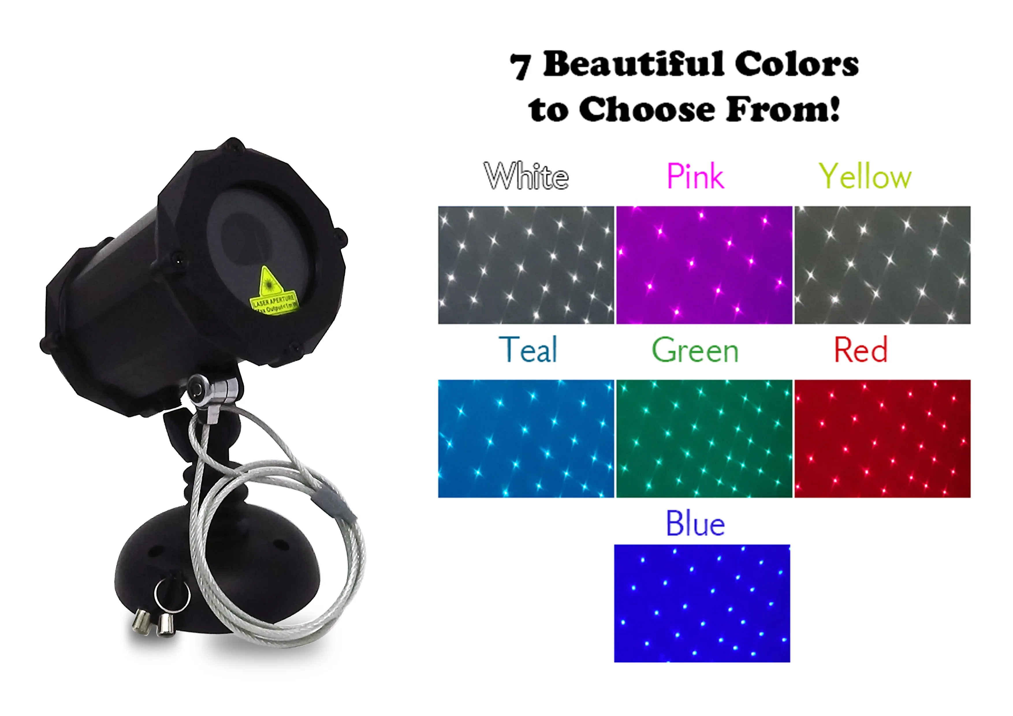 White  6 Colors: Dance Party Edition™ Bluetooth Laser Projector