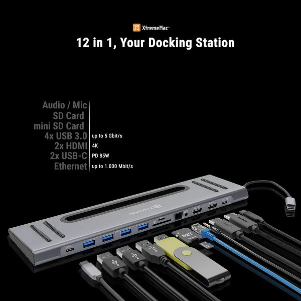 XTREMEMAC Type-C Docking Hub Station – 12 ports