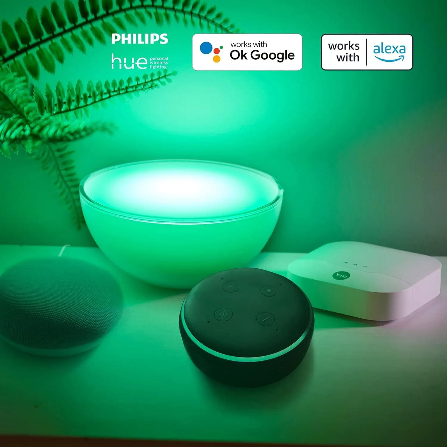 Yale IA-320 Sync Smart Home Alarm 6 piece kit. Includes Sync Alarm Hub, External Siren, 1x Door/Window Contacts, 2x PIR Motion Detector, Keypad. Works with Alexa, Google Assistant & Philips Hue